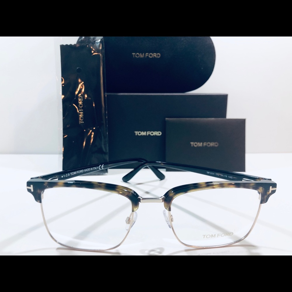 Tom Ford Men's Eyeglasses Havana Brown, Rose Gold